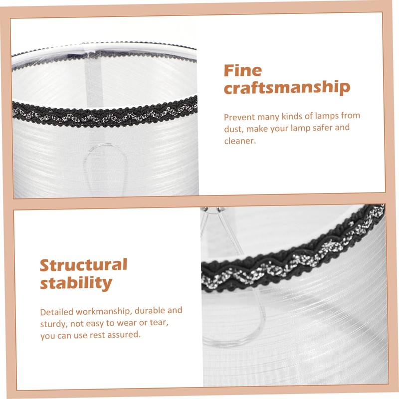 CHILDWEET Ambient Lighting Accessory Black Silver Thread Lampshade Cover for