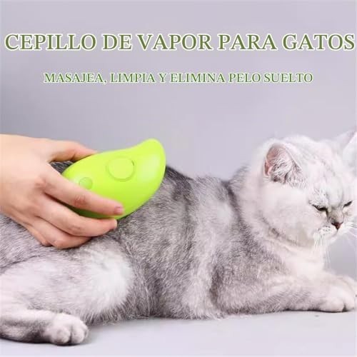 Cepillo de vapor para gatos, cepillo de vapor para gatos 3 en 1, cepillo de masaje multifuncional para gatos, cepillo eléctrico para pelo de gato con