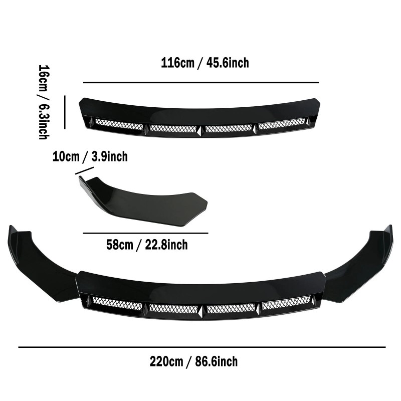 For ACURA INTEGRA A-SPEC Gloss Black Front Bumper Lip Spoiler
