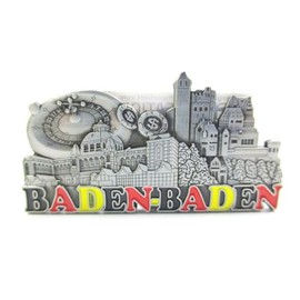 Baden Baden Magnet Metall Souvenir Germany Spielcasino Roulette Dollar Euro