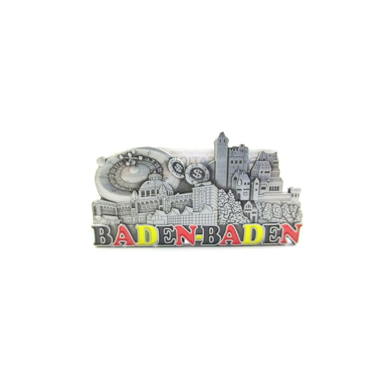Baden Baden Magnet Metall Souvenir Germany Spielcasino Roulette Dollar Euro
