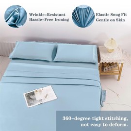 imysea Bed Sheet Set 4 Piece Extra Soft Luxury Brushed Microfiber 1800 Thread Count with Deep Pockets