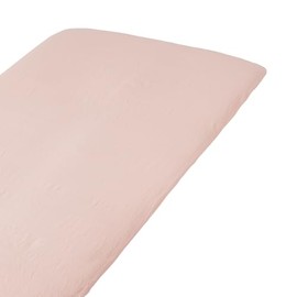 Muji 84232824 Washed Futon Sheets, S, Shallow Fitted Sheet, Pink