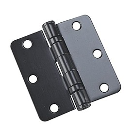 Richelieu 42821FBB Onward (2-Pack) 3 1/2-inch (89 mm) Full Mortise Ball Bearing Butt Hinge for Interior Door, 1/4-inch Radius, Black Finish