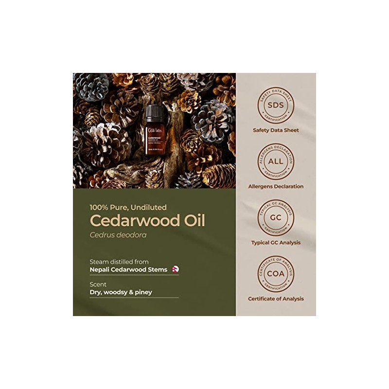 Gya Labs Cedarwood Essential Oil for Diffuser (0.34 fl oz)