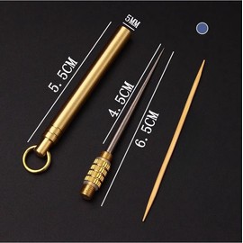 KOMUNJ Pack of 3 Titanium Toothpicks, Portable Toothpick Telescopic Toothpicks, Reusable, for Outdoors, Picnics, Camping, Travel