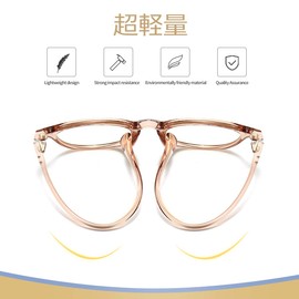 Dollger Blue Light Cut Glasses, Date Glasses, PC Glasses, No Degree, UV Protection, UV Protection, Computer Glasses, Round Glasses, Boston Glasses, Wellington, Stylish, Unisex