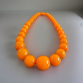 Nepal Stunning Vintage style Marbled  Butter scotch Amber  Resin beads Necklace 134grm