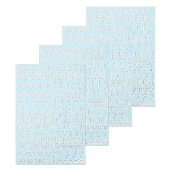 MECCANIXITY 4 Sheets Letter Resin Stickers 3D Small A to