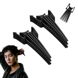 aninako Hair Volume Pincher, Set of 2, Bangs Hair Clip, Root Volumizer, Center Part, Eliminates Flat Hair, Natural Rise, For Hair Styling (Black x 2)