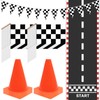 Windspeed Race Car Party Supplies, 38 Pcs Set: 24 Checkered