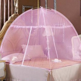 LW One-Touch Two-Door Mosquito Net with Bottom 120x200 E (Two-Door) Mosquito Net with Bottom 120x200 / Pink 2ea