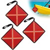 BOXOB 3stk Kajak Flagge, 30x30cm Rote Sicherheitsflaggen für Lange Ladung