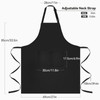 NLUS Extra Large Aprons for Men, Adjustable Black Chef Apron