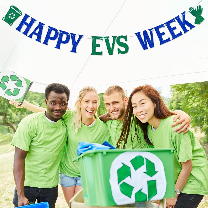 Happy EVS Week Banner - Environmental Services Week Decor, Happy