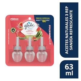 Glade Aromatizante para Hogar Eléctrico Sandía Refrescante 3 Repuestos 21ml