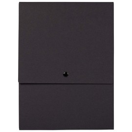 JAM PAPER Vertical Snap Closure Portfolio - 12 1/8 x 9 x 1/2 - Black Kraft - Sold Individually