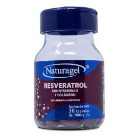 Resveratrol Con Vitamina E Y Colágeno 30 Cápsulas Naturagel Sabor Sin Sabor