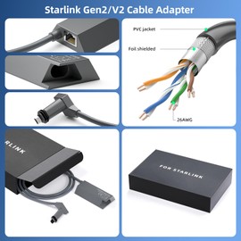 Starlink Ethernet Adapter Satellite Internet V2 for Rectangular Bowl, Starlink Adapter Ethernet with Stable Network Connection for Starlink Actated Gen 2
