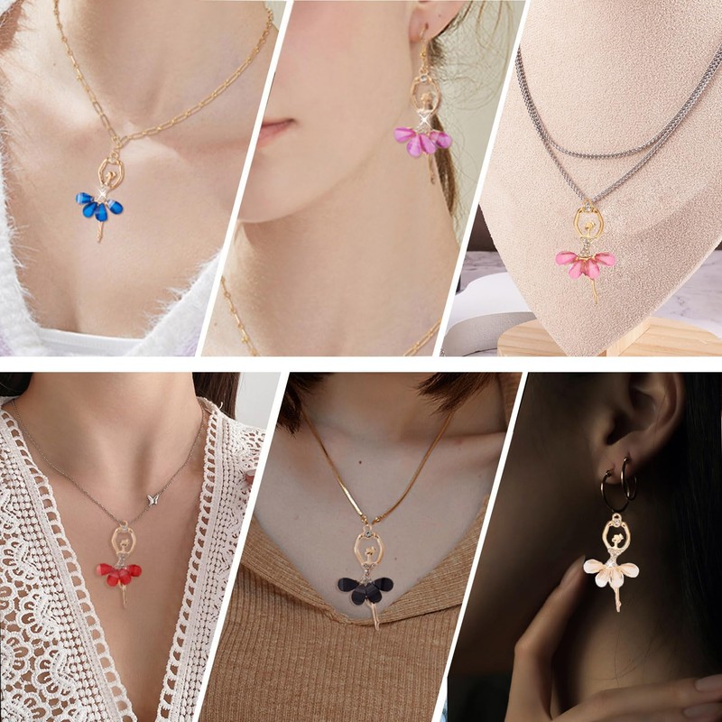 20 Pieces Faceted Crystal Ballerina Charms Inlaid Rhinestones Resin Ballet