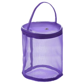PATIKIL Yarn Storage Bag, Portable Crochet Knitting Bag Case Skein Ball Holder Mesh Basket Organizer Tote for Sewing Craft Projects, Purple