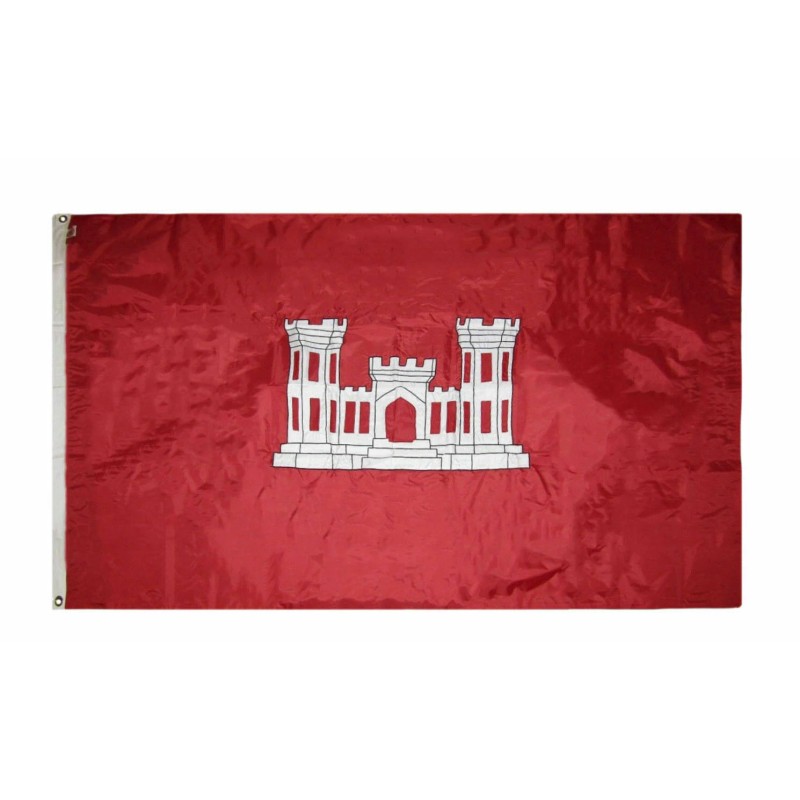 5x8 Embroidered Sewn Army Corps of Engineers Nylon Flag 5'x8'