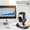 Headphone Stand with 15w Wireless Charger, Suguder 4 in 1