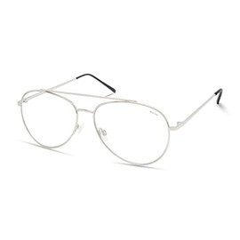 Kenneth Cole REACTION KC1511-B Teardrop Blue Light Blocking Eyewear Frames, Shiny Light nickeltin, 59mm