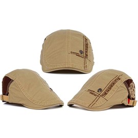 Kuyou Unisex Gatsby Flat Cap Flat Cap Ivy Peaked Cap - beige