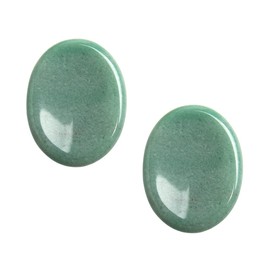 Acxico 2Pcs Jade Palm Stone Green Rock Crystal Healing Reiki Polished Worry Stone