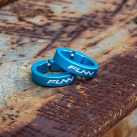 Funn Alloy Bike Grip Clamping Rings for Hilt, Holeshot MTB Grips, Grip Lock Rings for Securing Bicycle Handlebar Grips in Place (Turquoise)