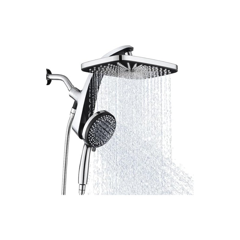 Rain Shower Head with Handheld Showerhead, Chrome 1.8GPM 460311