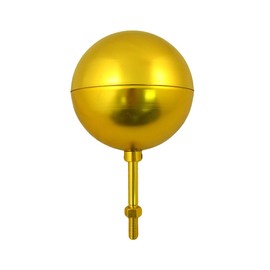 8" Diameter Gold Anodized Ball Flagpole Finial Topper for In-ground Outdoor Flagpoles