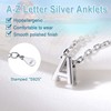 InitiaL Anklet for Women 925 Sterling Silver Adjustable Foot Ankle