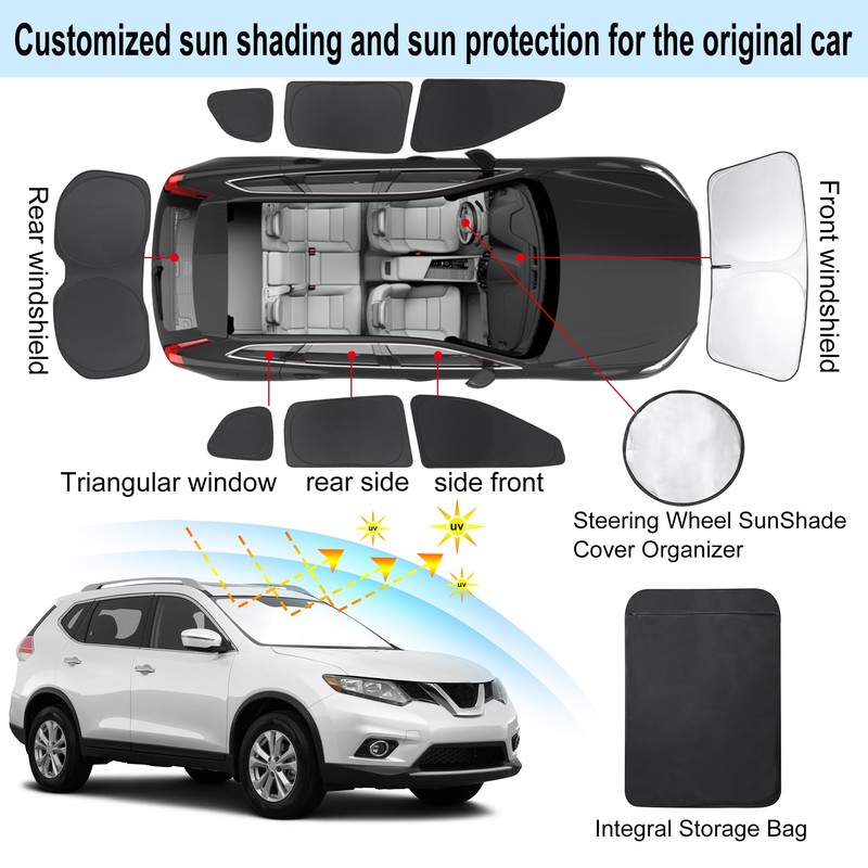 TINGLU Window Shades for Nissan Rogue 2014-2020(NOT for Rogue Sport