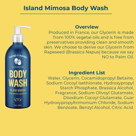 Hand in Hand Body Wash, Body Lotion, Liquid Hand Soap, and Sugar Scrub Combo Pack, Fresh Coconut & Mango Leaf, Island Mimosa Scent