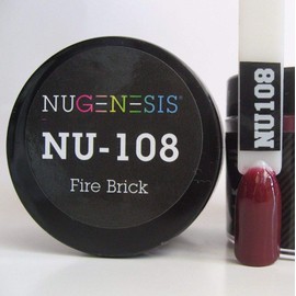 NuGenesis Nail Dipping Powder Color 1.5oz/43g jar - (NU108 FIRE BRICK)