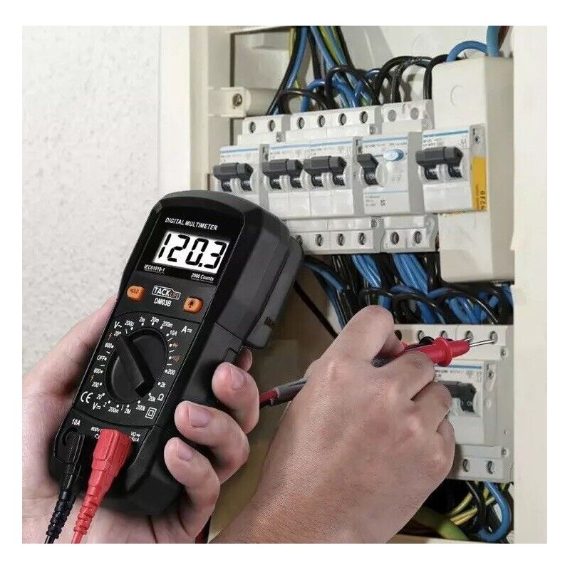 TACKLIFE Multimeter Electrical Tester 2000 Counts Manual-Ranging Amp Volt Meter