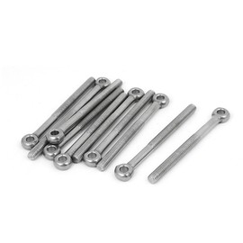 IIVVERR M6 x 70mm 304 Stainless Steel Machine Shoulder Lift Eye Bolt Rigging 10pcs (M6 x 70 mm 304 Máquina de acero inoxidable Levantamiento de hombros Perno de ojo Rigging 10pcs