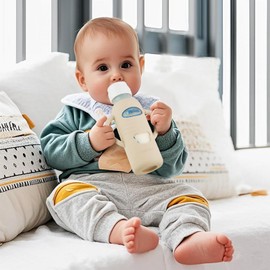 PandaEar 2 Pack Silicone Sleeves for Dr. Brown's 8oz Glass Baby Bottles, Anti-Drop Protective Bottle Covers with Handles, Heat-Resistant & Easy to Grip