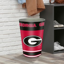 FANMATS University of Georgia Wastebasket | Red | 15"x10.5"x10.5" | Primary Logo, Helmet, & Wordmark