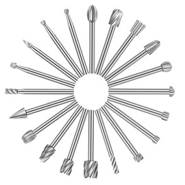 20Pcs Carving Bits Wood Engraving Router Bit with 1/8"(3mm) Shank, HSS Different Burr Set to Meet Your Different Needs Durable Rotary Tools Accessories for DIY Woodworking Carving
