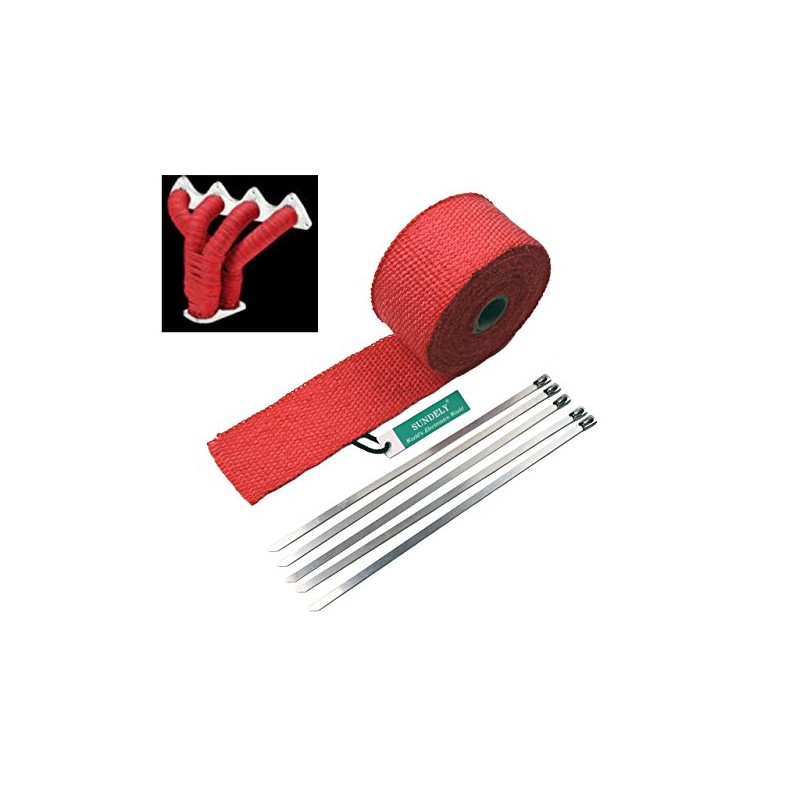 SUNDELY® Glassfiber Exhaust Pipe Heat Wrap Tape Roll Downpipe Resistant