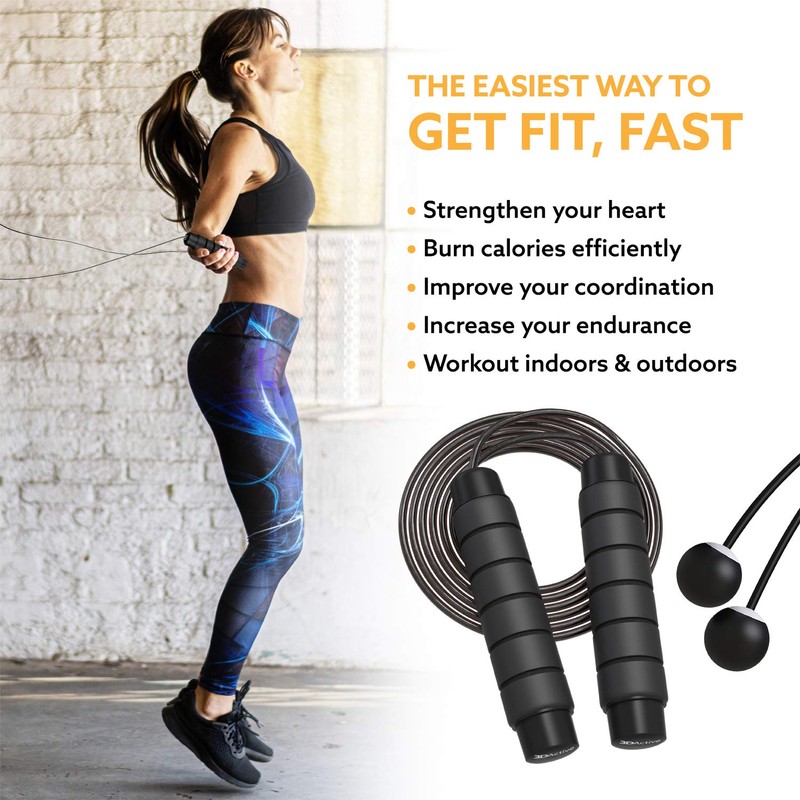 3DActive Jump Rope, Tangle-Free Adjustable Skipping Rope with Ball Bearings.