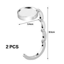 BinPhorm Handbag Hooks for Table,2 PCS Folding Portable Purse Hooks Heavy Duty Round Handbag Hanger for Office Home and Restaurant Desk