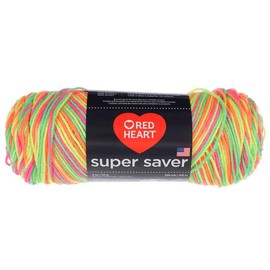 Craft County Size 4 (Medium) 100% Acrylic Fiber Yarn – Variety of Color and Pattern Options – for Crochet, Knitting, and Weaving (Day Glow)