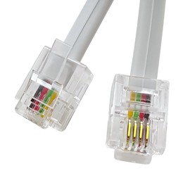 XANHAM Phone Cable 25 Feet Telephone Line Cord with RJ11 6P4C Connectors for Landline Phone, Fax Machine and Modem, for Both in-Wall and Out-Wall Using, White, AV04218
