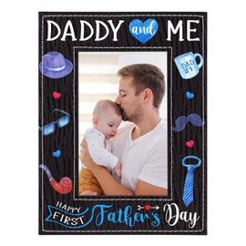 WaaHome First Fathers Day Picture Frame for New Dad from Daughter Son Baby Dad to Be Fathers Day Gift Happy 1st Fathers Day Gift for First Time Dad Expectant Dad New Born Baby Nursery Decor