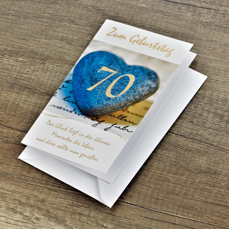 bsb 70th Birthday Card - Stone Heart