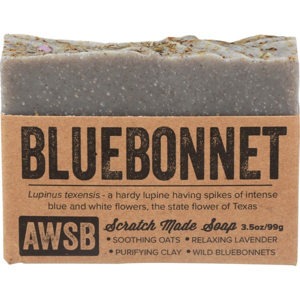 Bluebonnet All Natural, Vegan, Organic Bar Soap with Lavender, Handmade by A Wild Soap Bar